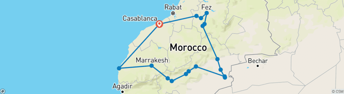 Imagen de un mapa que muestra la ruta del circuito