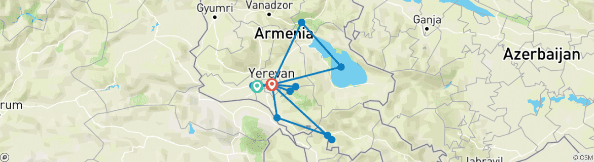 Image d'une carte montrant l'itinéraire du circuit