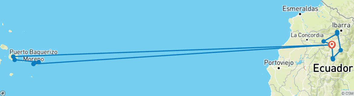 Image d'une carte montrant l'itinéraire du circuit