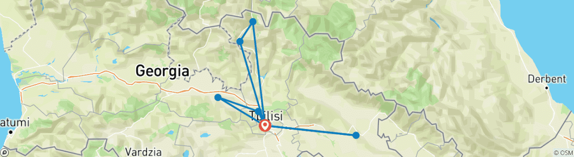 Image d'une carte montrant l'itinéraire du circuit