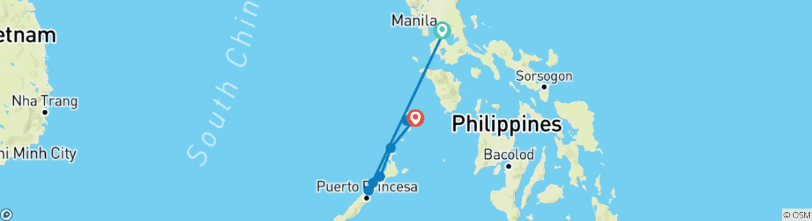 Carte du circuit West Philippines Classic 14 jours - One Life Adventures - Hébergé par Emma
