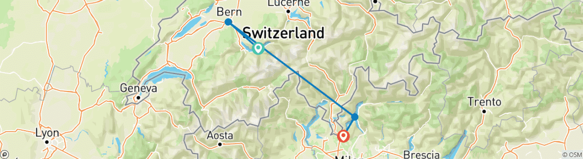 Image d'une carte montrant l'itinéraire du circuit