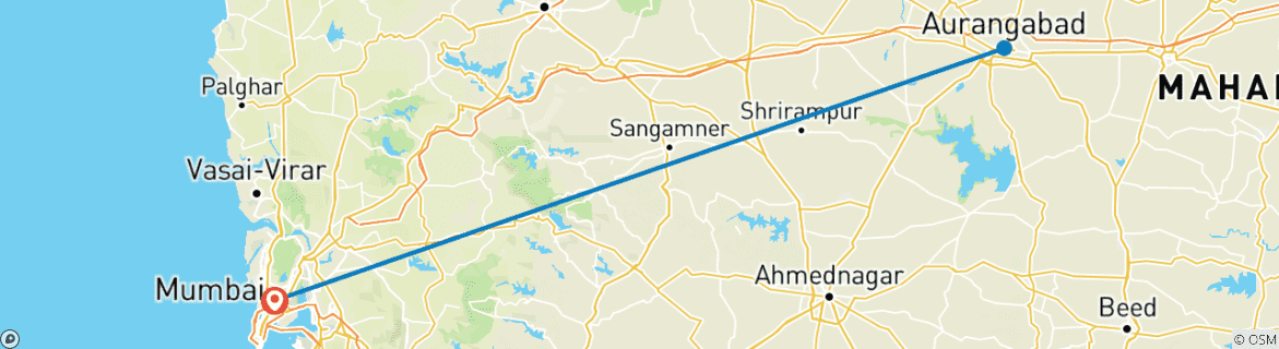Image d'une carte montrant l'itinéraire du circuit