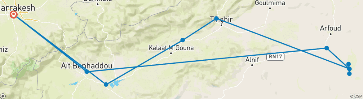 Imagen de un mapa que muestra la ruta del circuito