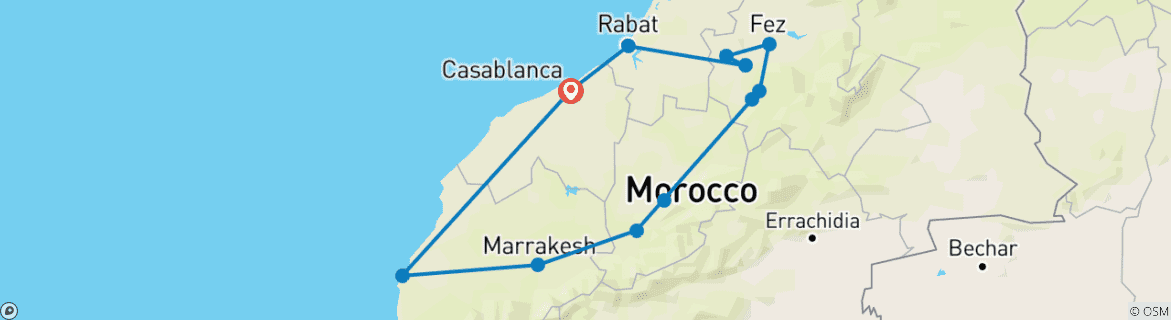 Imagen de un mapa que muestra la ruta del circuito