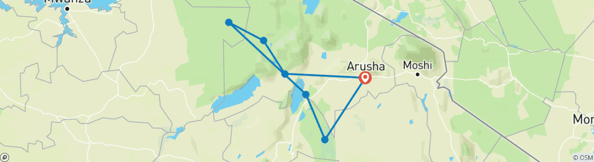 Karte mit der Reiseroute