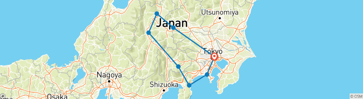 Image d'une carte montrant l'itinéraire du circuit