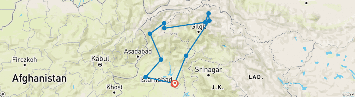 Imagen de un mapa que muestra la ruta del circuito