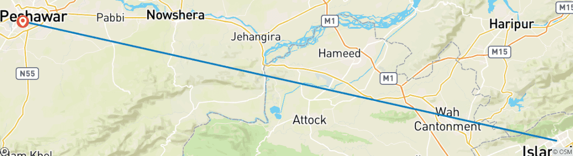 Carte du circuit Excursion d'une journée à Peshawar depuis Islamabad