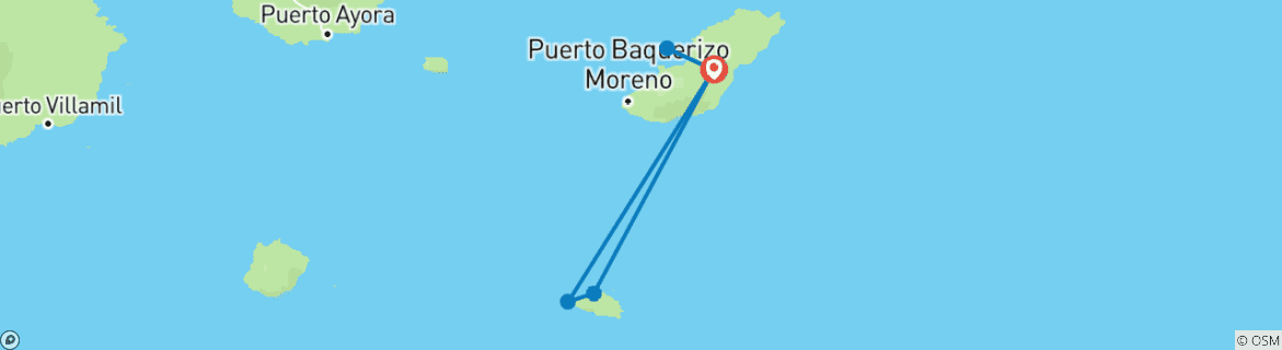 Karte mit der Reiseroute