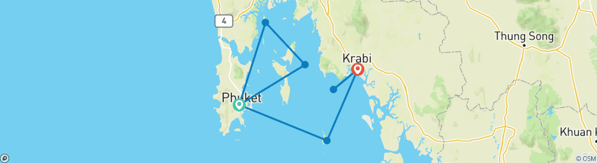 Image d'une carte montrant l'itinéraire du circuit