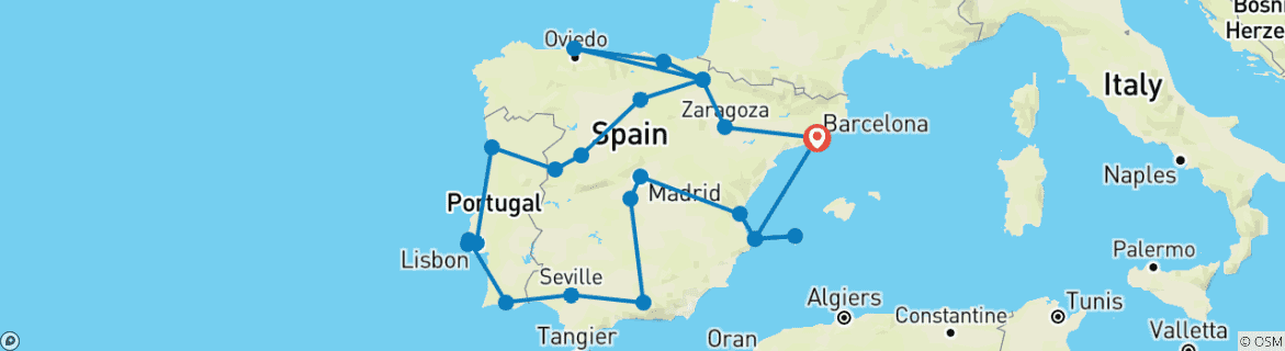 Imagen de un mapa que muestra la ruta del circuito