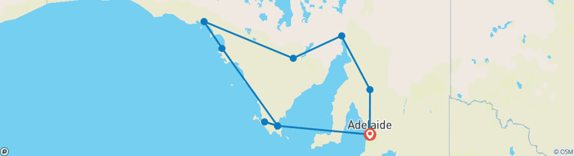 Foto van een kaart met de route van de rondreis