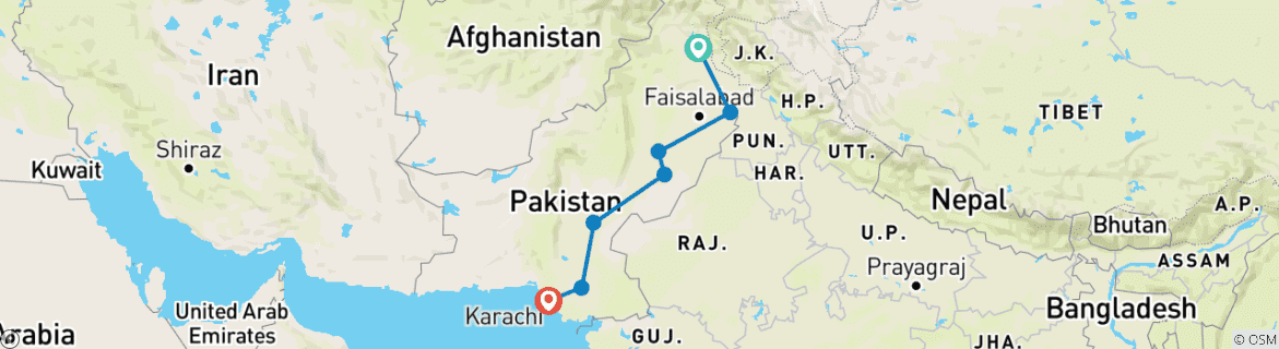 Imagen de un mapa que muestra la ruta del circuito