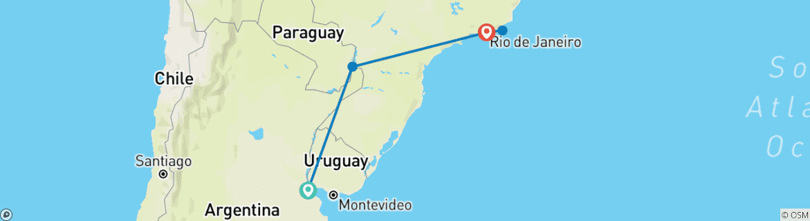 Image d'une carte montrant l'itinéraire du circuit