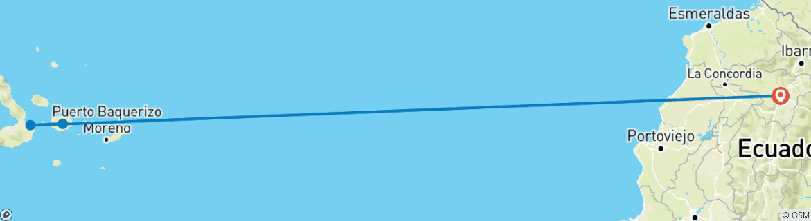 Image d'une carte montrant l'itinéraire du circuit