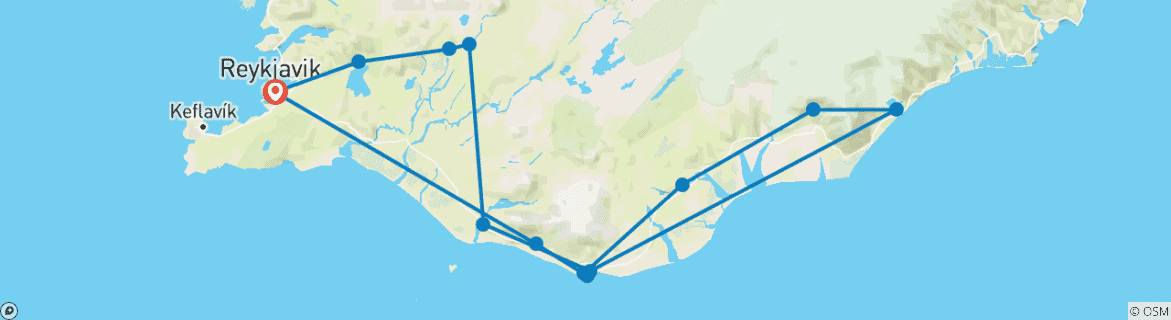 Foto van een kaart met de route van de rondreis