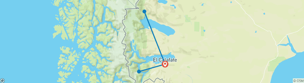 Image d'une carte montrant l'itinéraire du circuit