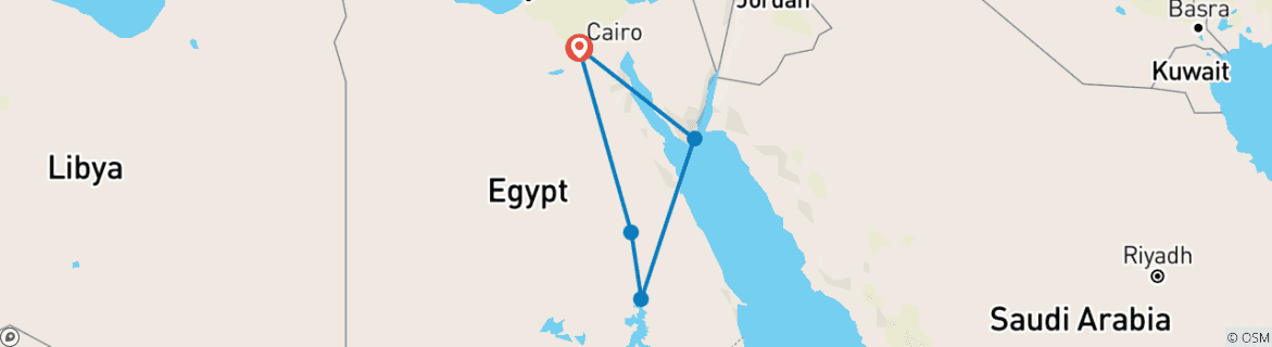 Image d'une carte montrant l'itinéraire du circuit