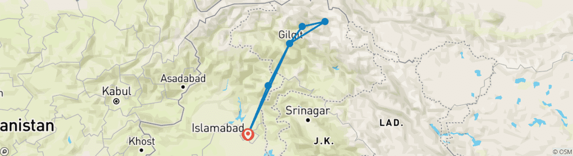 Imagen de un mapa que muestra la ruta del circuito