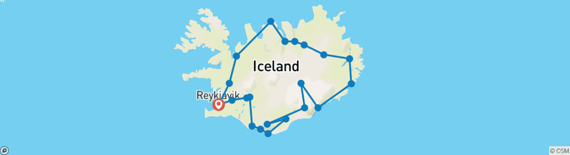 Foto van een kaart met de route van de rondreis