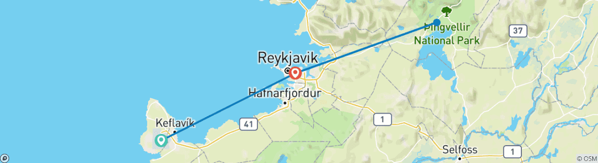 Image d'une carte montrant l'itinéraire du circuit