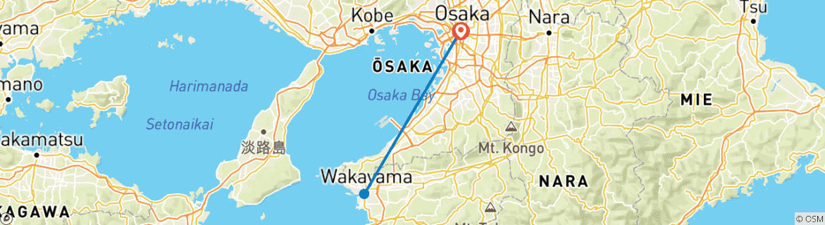 Karte mit der Reiseroute