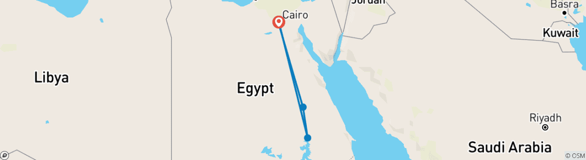 Image d'une carte montrant l'itinéraire du circuit