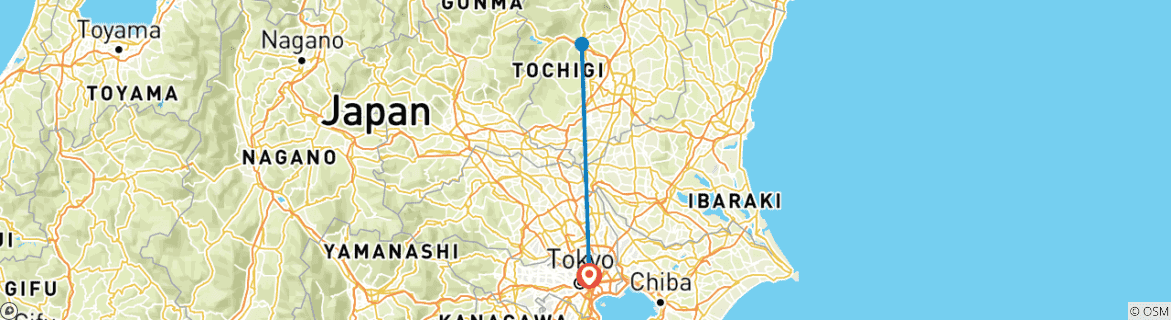 Karte mit der Reiseroute