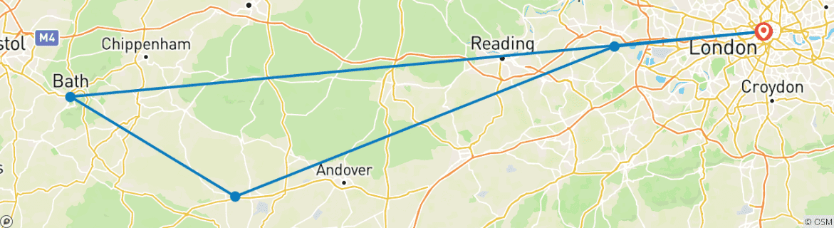 Image d'une carte montrant l'itinéraire du circuit