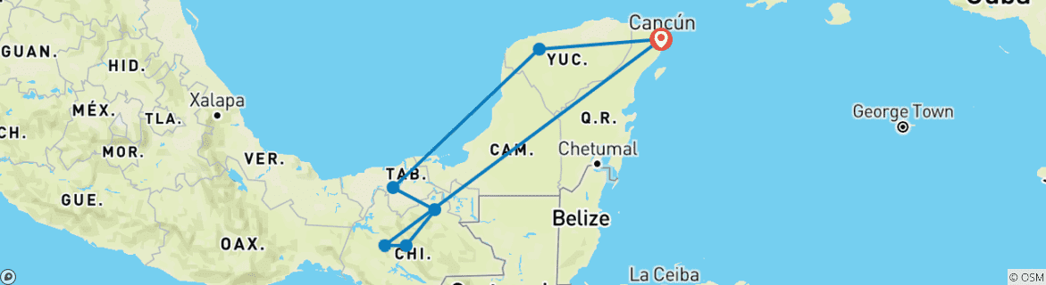 Imagen de un mapa que muestra la ruta del circuito