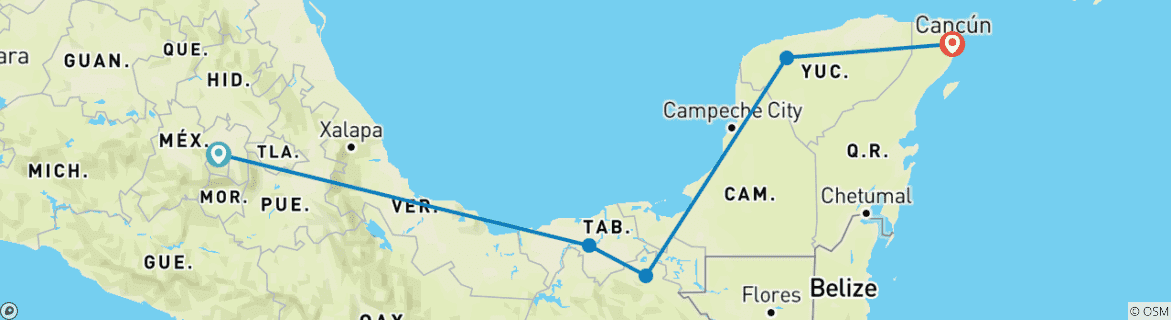 Imagen de un mapa que muestra la ruta del circuito