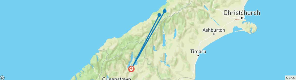 Image d'une carte montrant l'itinéraire du circuit
