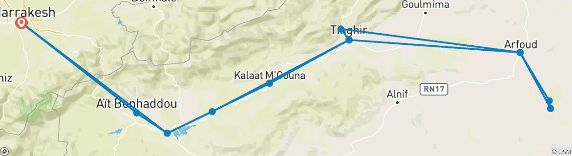 Imagen de un mapa que muestra la ruta del circuito