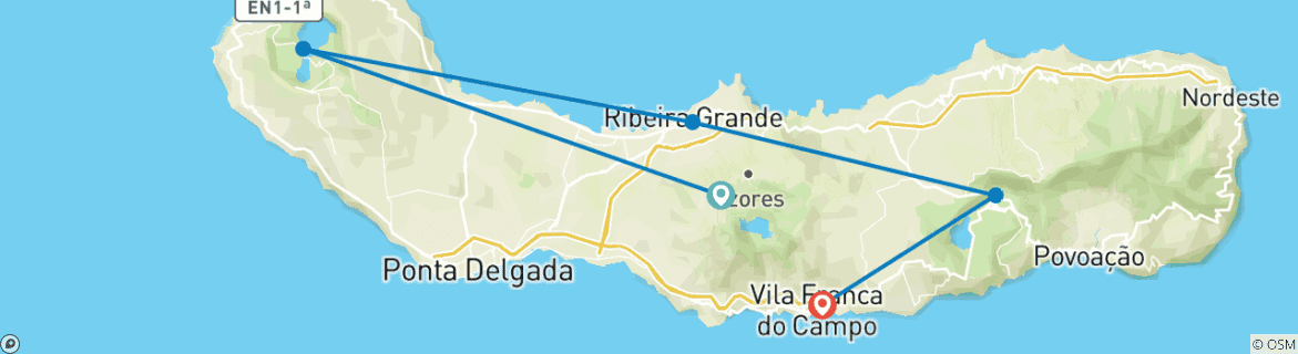 Karte mit der Reiseroute