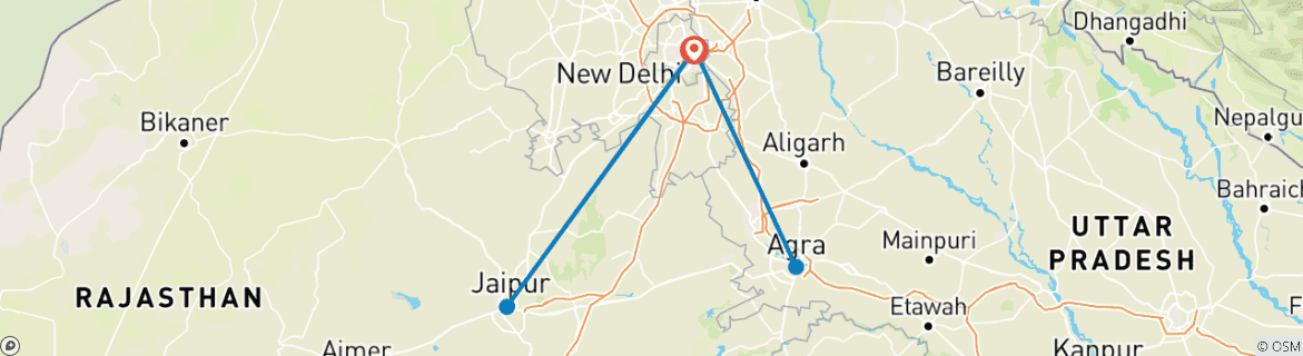 Image d'une carte montrant l'itinéraire du circuit