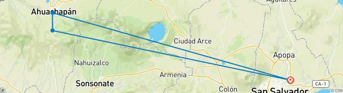 Carte du circuit 5 jours au Salvador : Une culture vivante : Tradition, histoire et couleurs