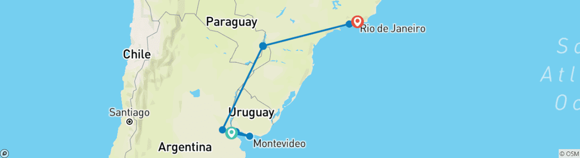Carte du circuit De Buenos Aires à Rio
