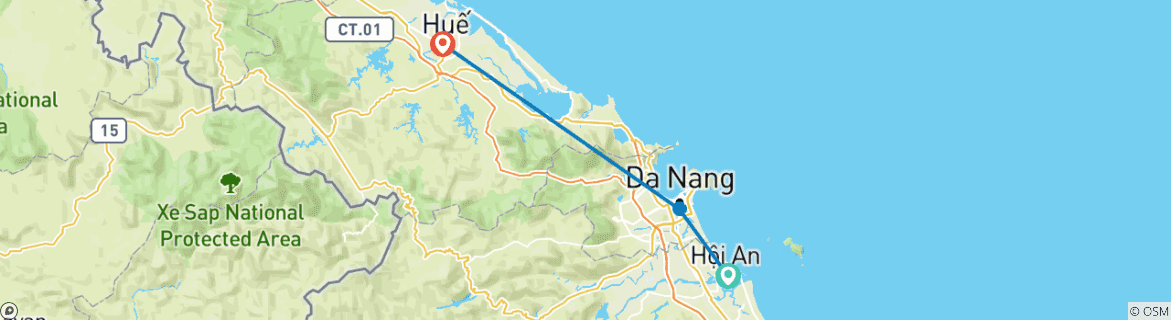 Karte mit der Reiseroute