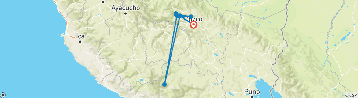 Image d'une carte montrant l'itinéraire du circuit