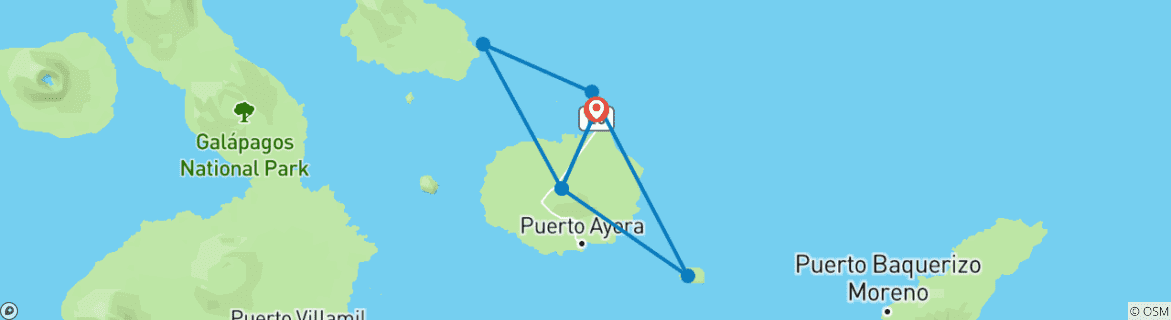 Image d'une carte montrant l'itinéraire du circuit