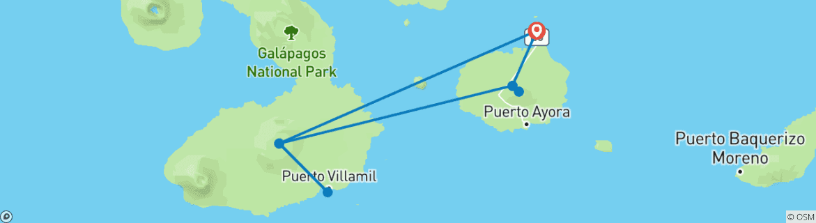 Image d'une carte montrant l'itinéraire du circuit