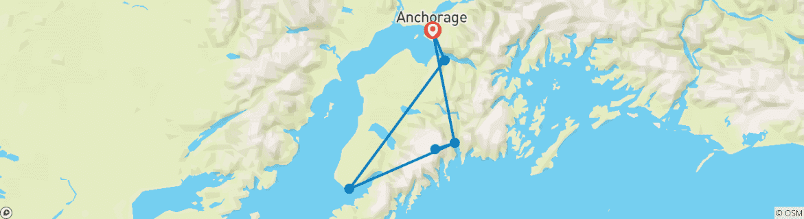 Image d'une carte montrant l'itinéraire du circuit