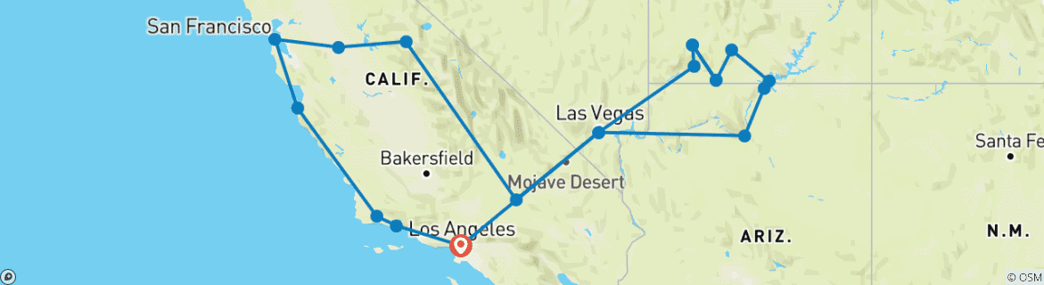 Imagen de un mapa que muestra la ruta del circuito