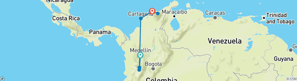 Image d'une carte montrant l'itinéraire du circuit