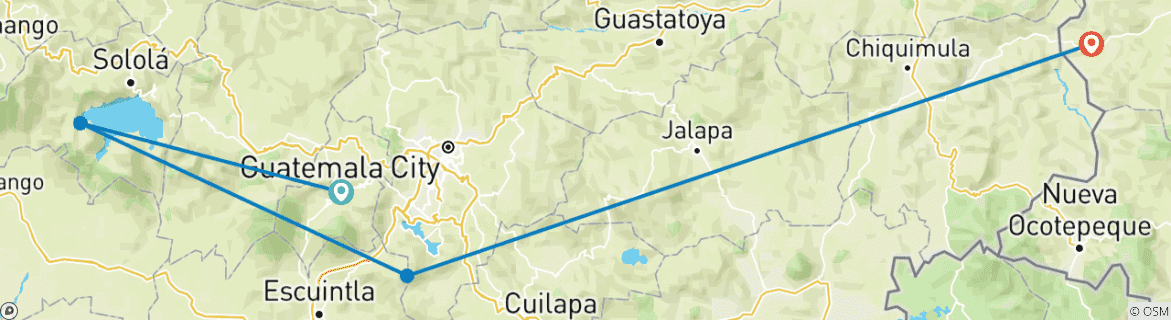Mapa de 4 días Guatemala Peak Peak