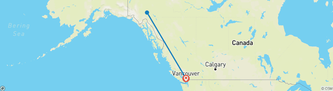 Image d'une carte montrant l'itinéraire du circuit
