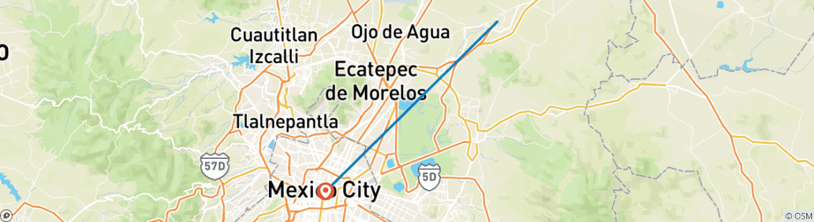 Karte von Teotihuacan Tour von Mexiko-Stadt aus: Bewundern Sie berühmte Ruinen und das historische Zentrum