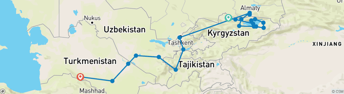 Kaart van 21-daagse De Vijf Stans Ultiem