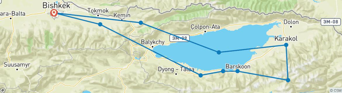 Imagen de un mapa que muestra la ruta del circuito